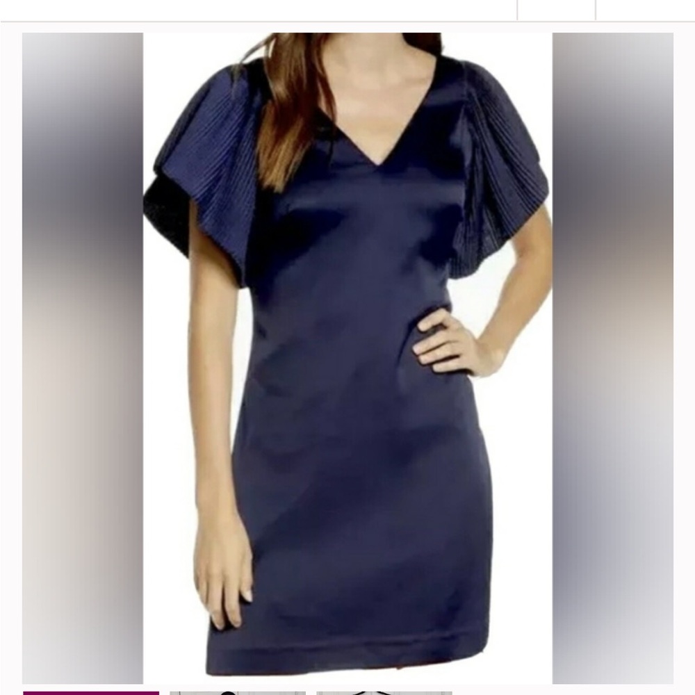 Eliza J Pleated Sleeve Shift Dress